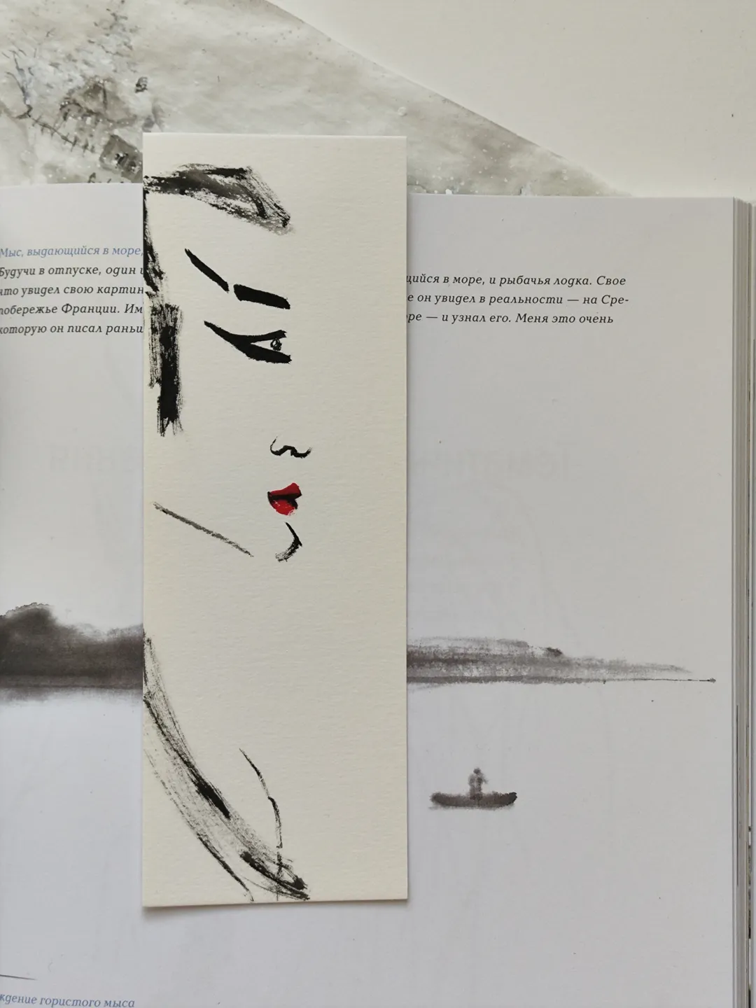 Handpainted bookmark.Samurai