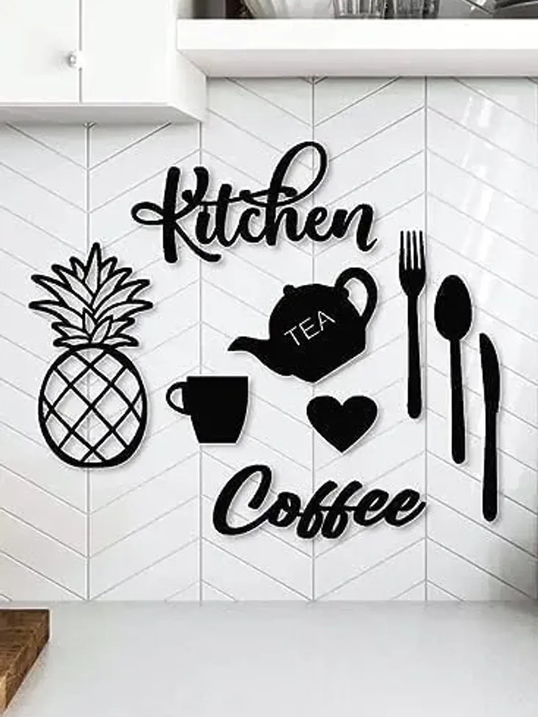 3D Wooden Kitchen Wall Art Laser Cut Decorative Wall Hanging for Kitchen & Home Decor