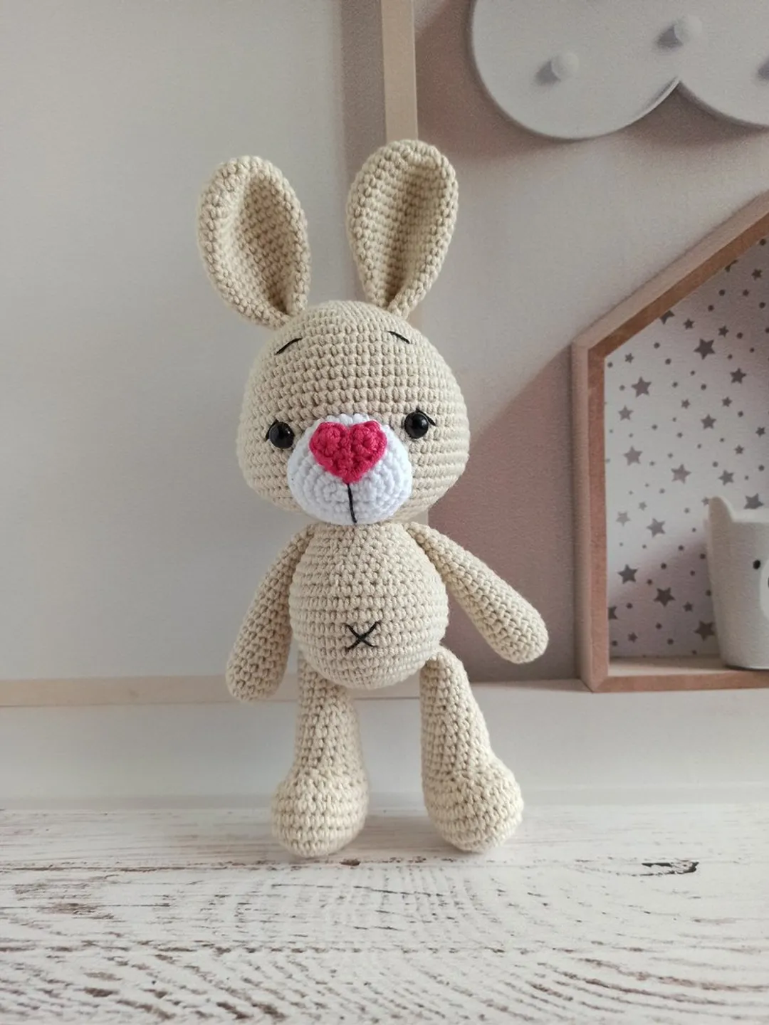 Hand woven bunny,stuffed toys animals, Christmas gift for kids, first toy,