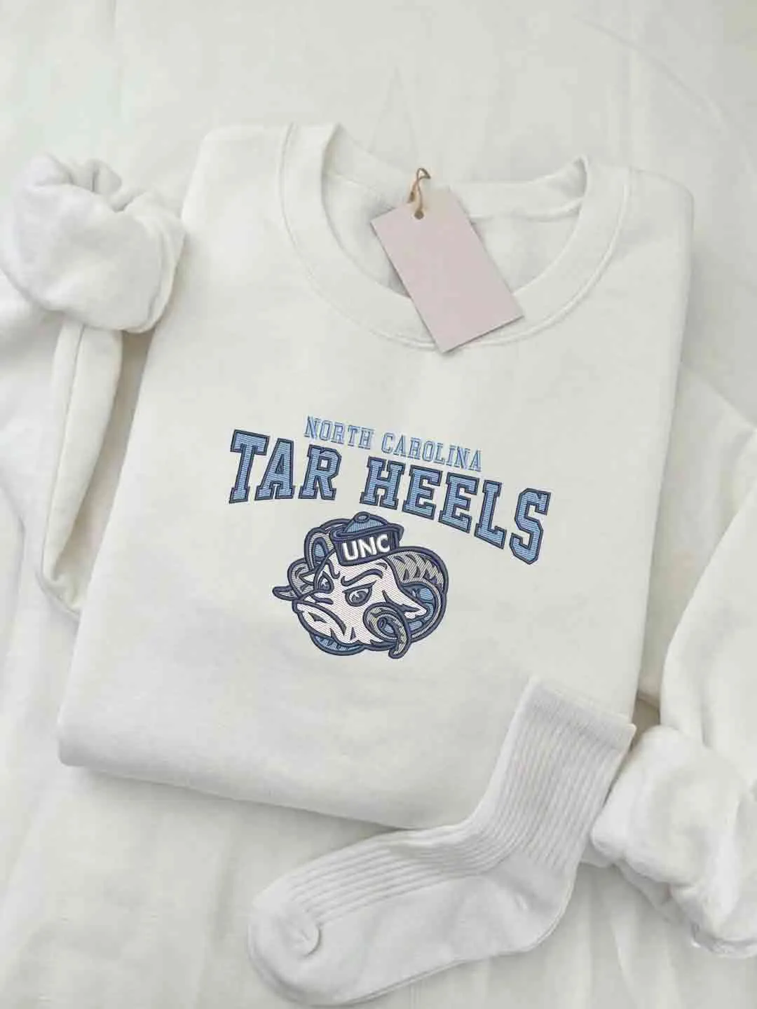 North Carolina Tar Heel Embroidered Sweatshirt, Sport Embroidered Crewneck, North Carolina Tar Football Embroidered Shirt, Sweatshirt, Crewneck Gift