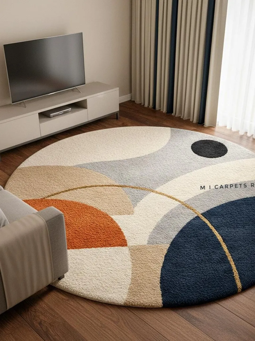 Abstract Moon Rugs Abstract Area Rug - Carpet for Living Room - Sun & Moon Art Rug