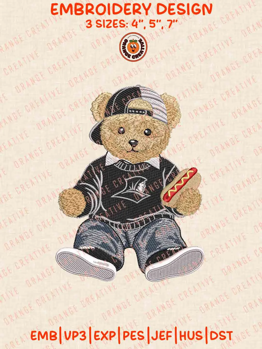 Providence Friar Teddy Bear Football Embroidery Design Files, Football Logos Embroidery Designs, Sport Machine Embroidery Files, 3 Sizes, Custom Sizes, Instant Download