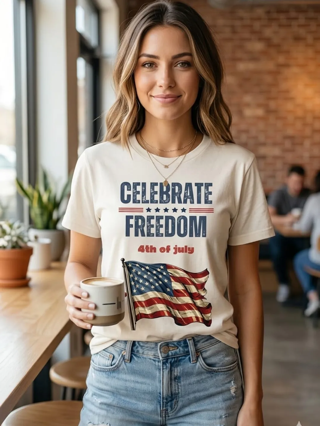 Celebrate Freedom 4th of July PNG - Patriotic American Flag Design