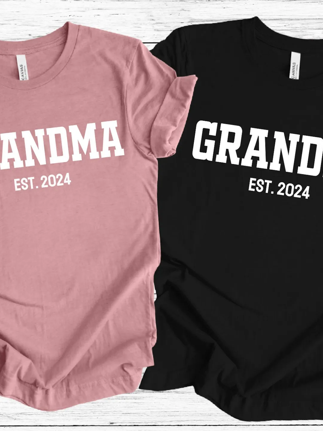 Pregnancy Announcement Grandparents Tee, Custom Est. Grandma And Grandpa Shirt, Gift for Grandparents, New Grandma Shirt, New Grandpa Shirt