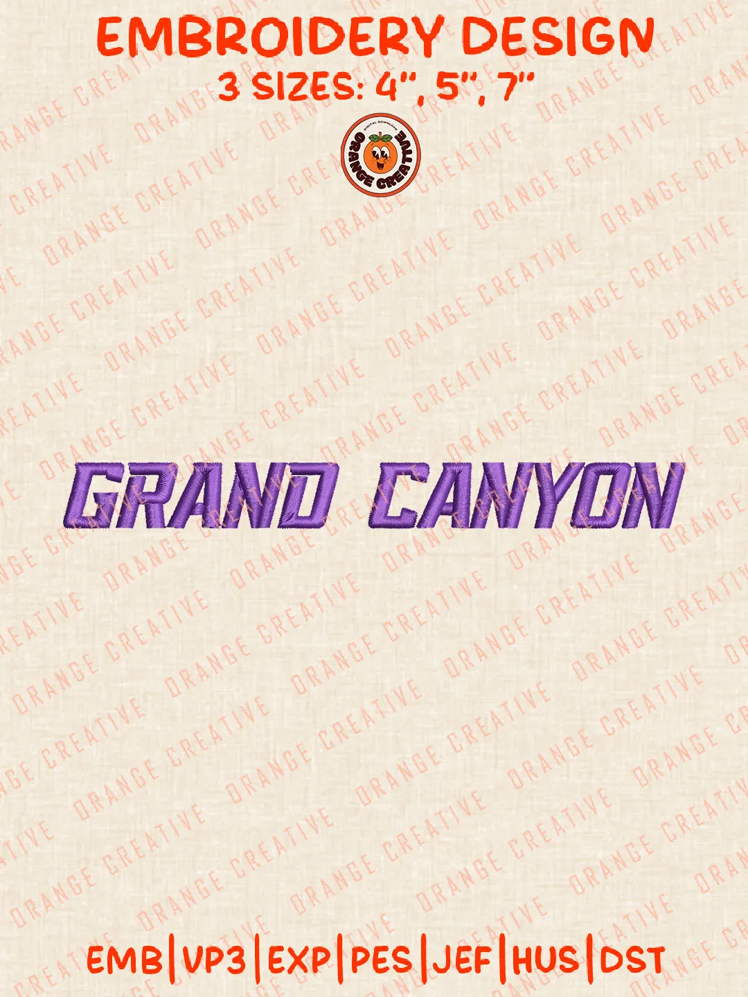 NCAA Grand Canyon Wordmark Logo Embroidery Files, NCAA Grand Canyon Lopes Team Embroidery Designs, Football Team Machine Embroidery Files, NCAA Grand Canyon Lopes Machine Embroidery, Digital Download