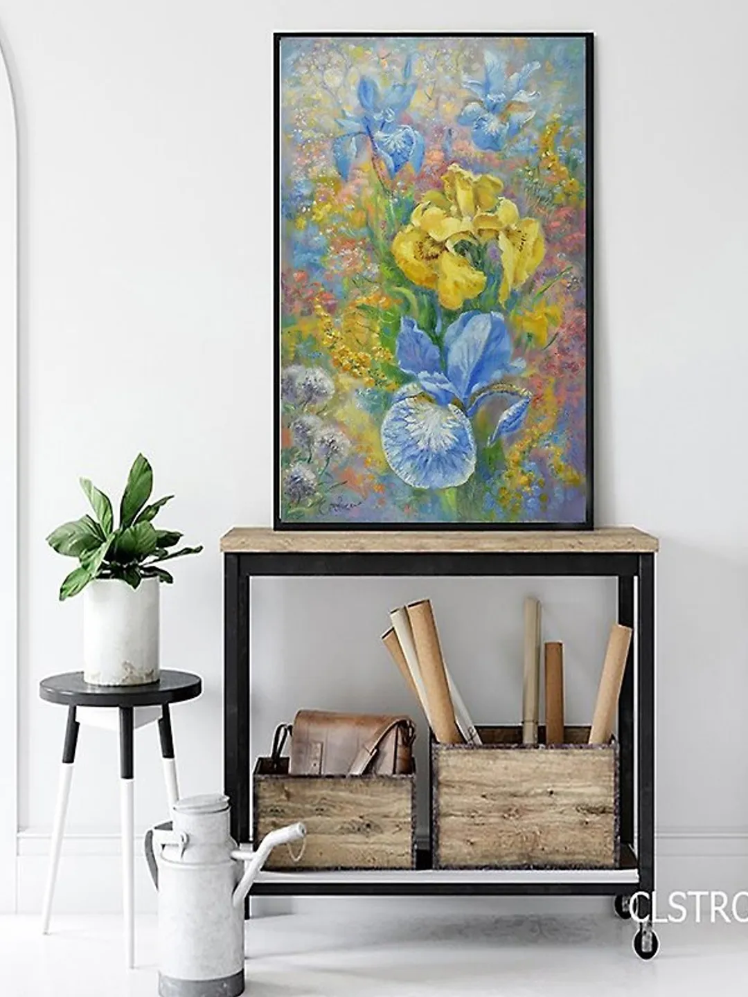 Irises Painting Flower Original Art Floral Oil Canvas Artwork