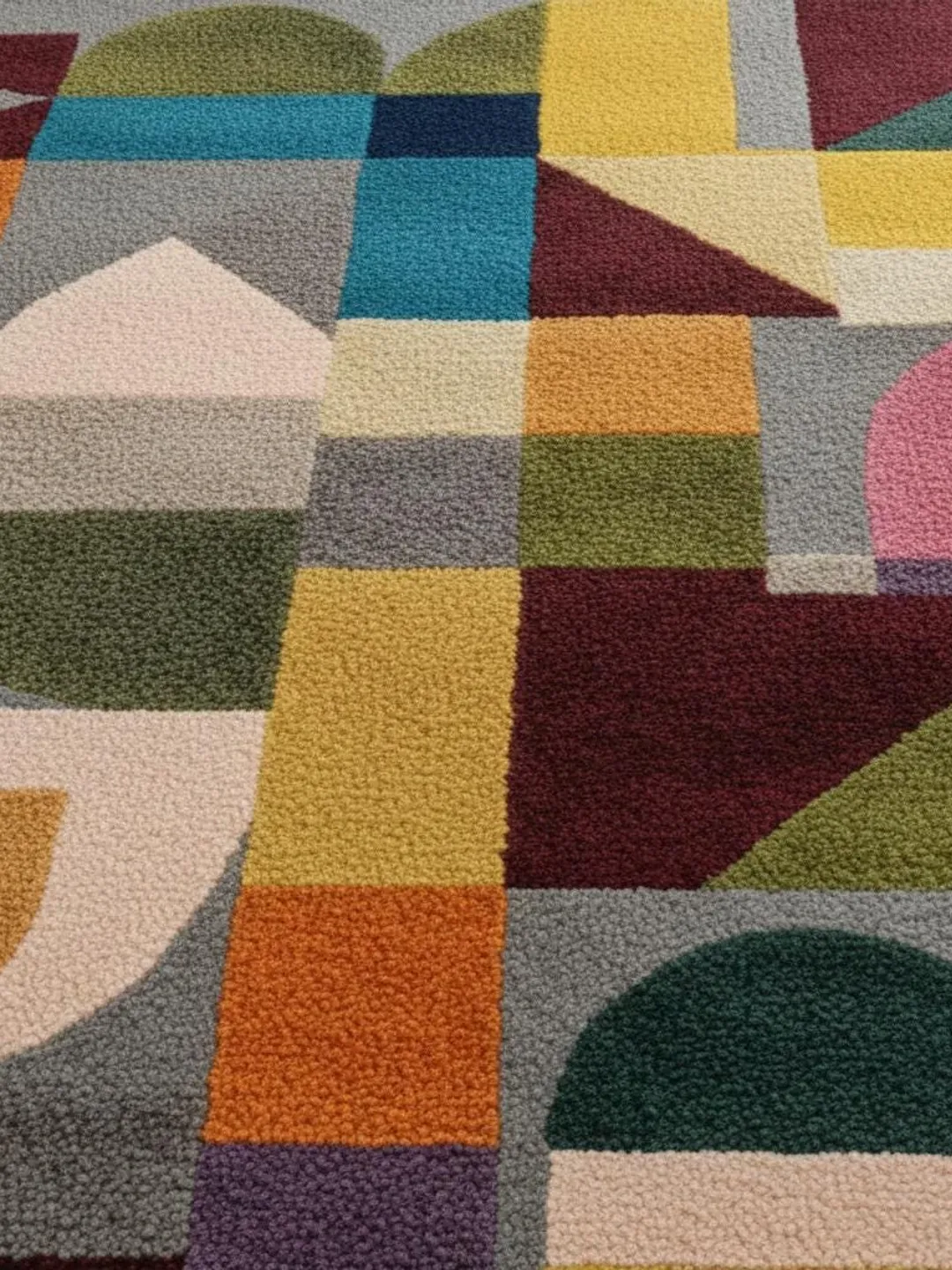 Modern Multi-Color Geometric Area Rug Abstract Shapes Floor Carpet for ...