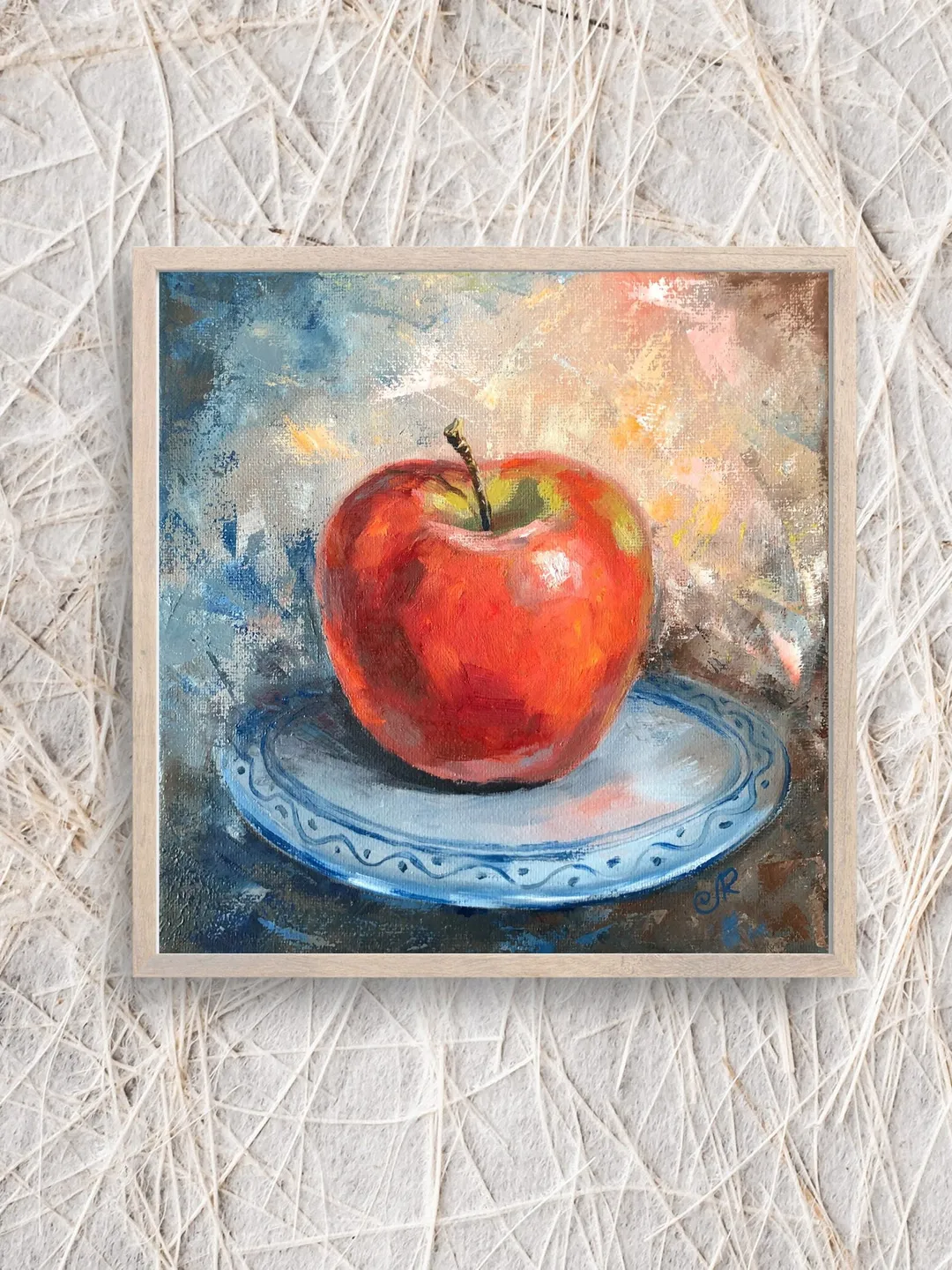 Apple Painting Fruits Oil Painting Original Kitchen Still life