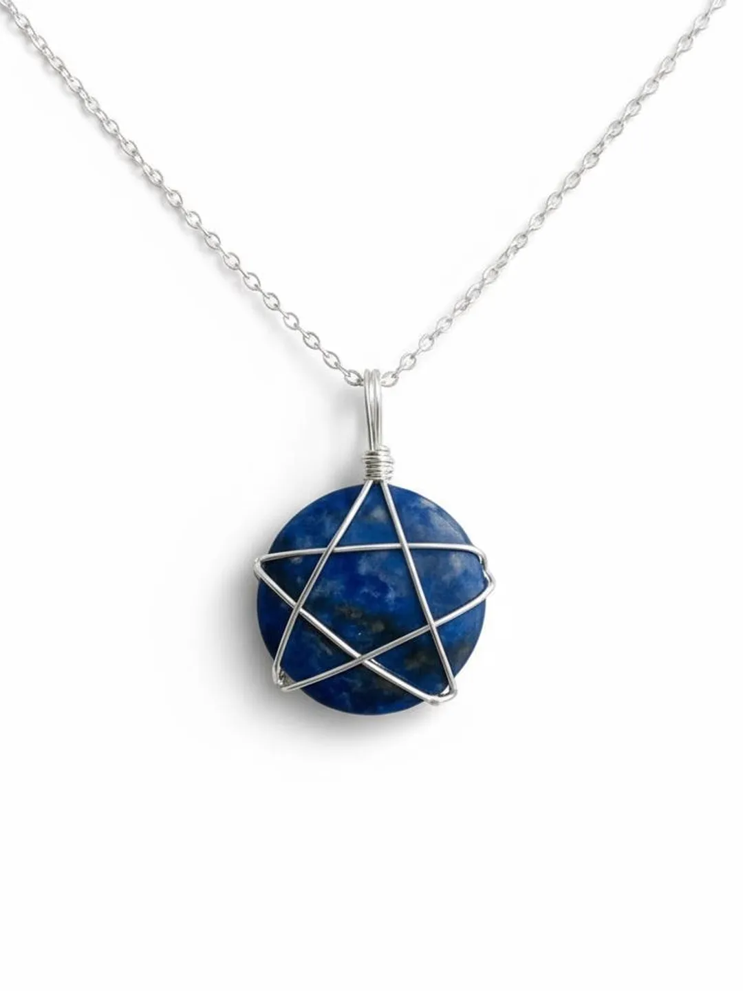 Handmade Sodalite Pendant Necklace: Silver Wire Wrapped Healing Crystal