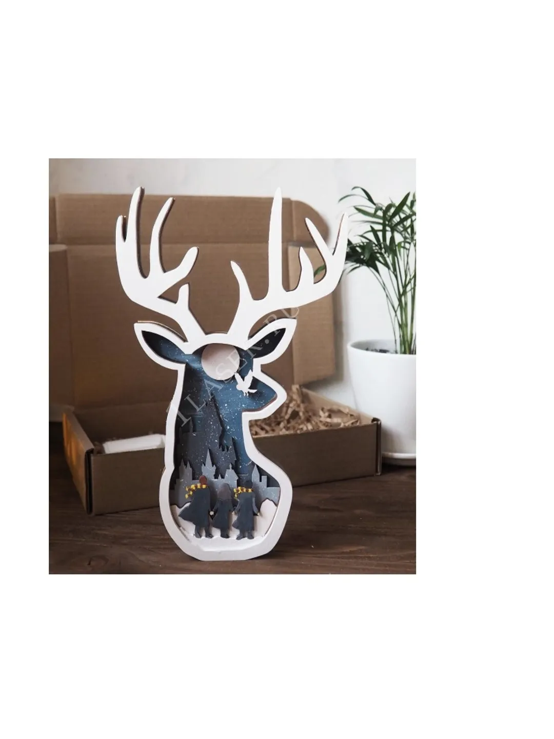 Digital Template Cnc Router Files Cnc Deer Files for Wood Laser Cut Pattern