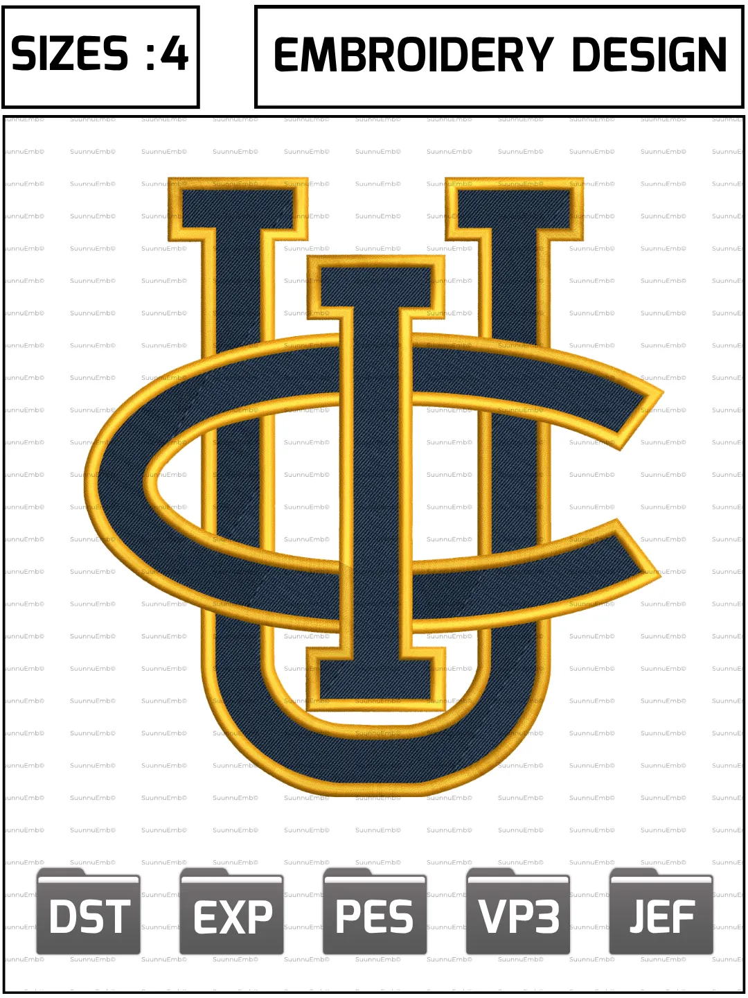 California-Irvine Anteaters Logo Embroidery Design,NCAA Logos Embroidery Design,NCAA Teams, Machine Embroidery Design File,4 Sizes, Digital Download