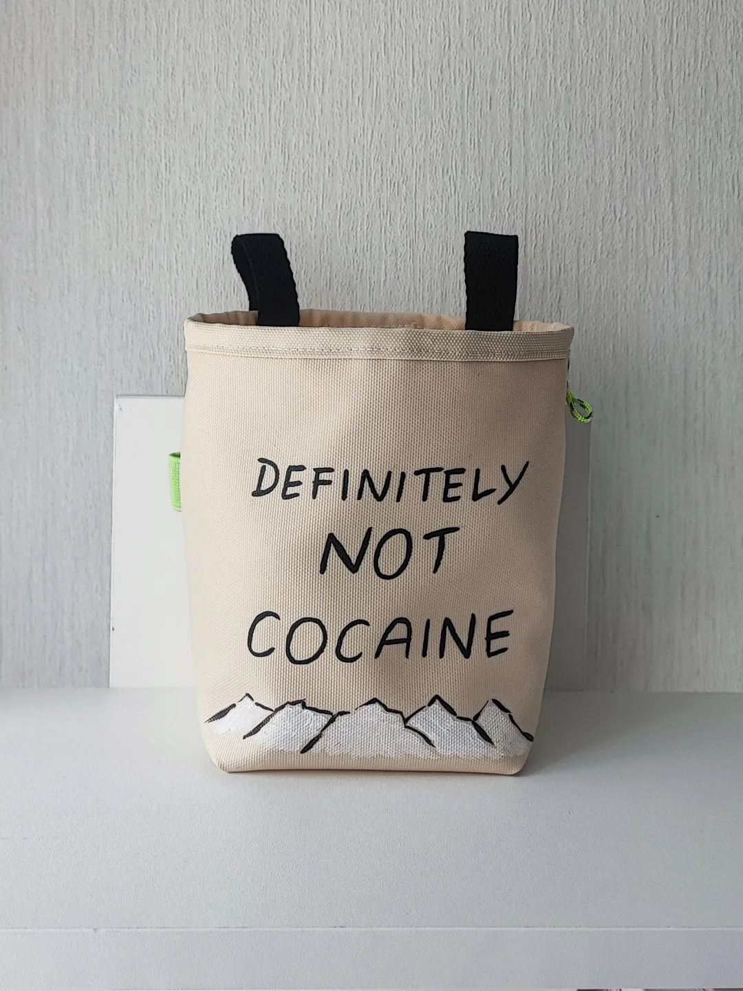 Chalk bag Not Cocaine №1 for rock climbing and bouldering