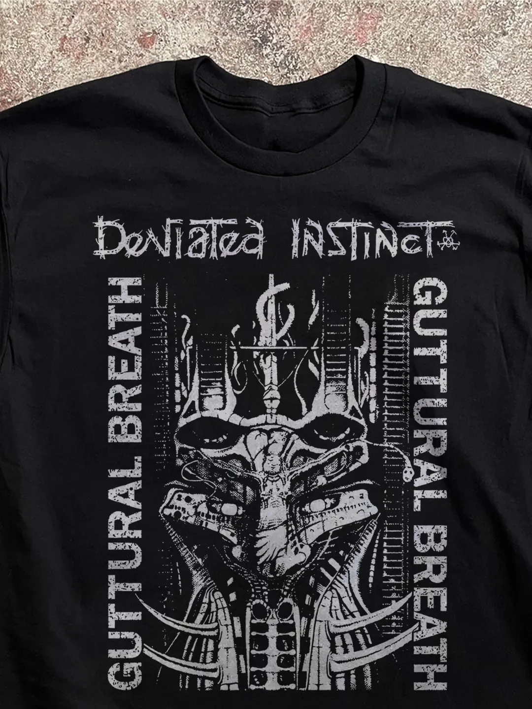 Deviated Instinct Guttural Breath Crust Punk Shirt Vintage Metal Band Tee
