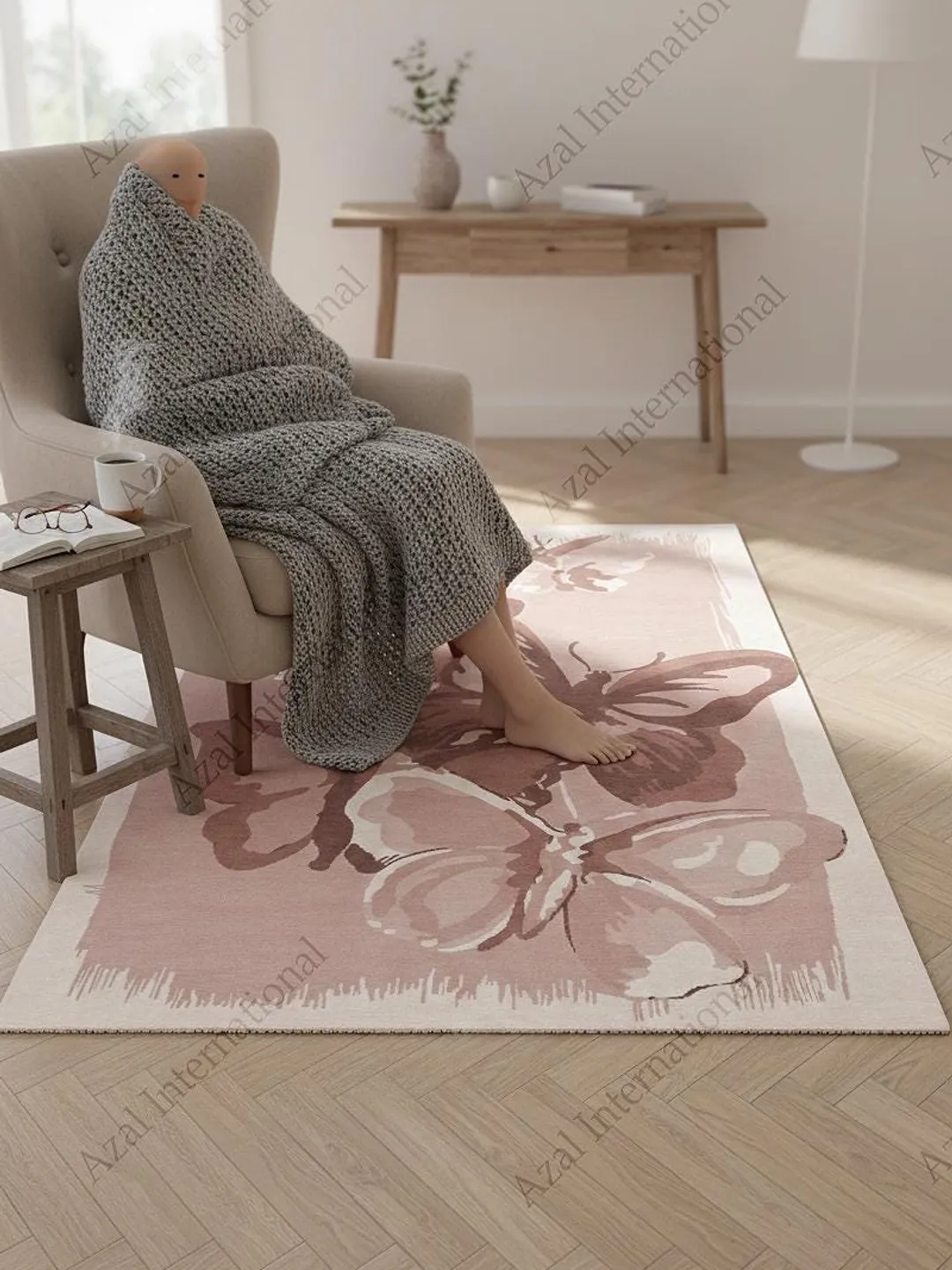 Pink Butterfly Rugs Hand-Tufted Butterfly Wool Rug, Pink & Mauve Nursery Decor, Whimsical ...