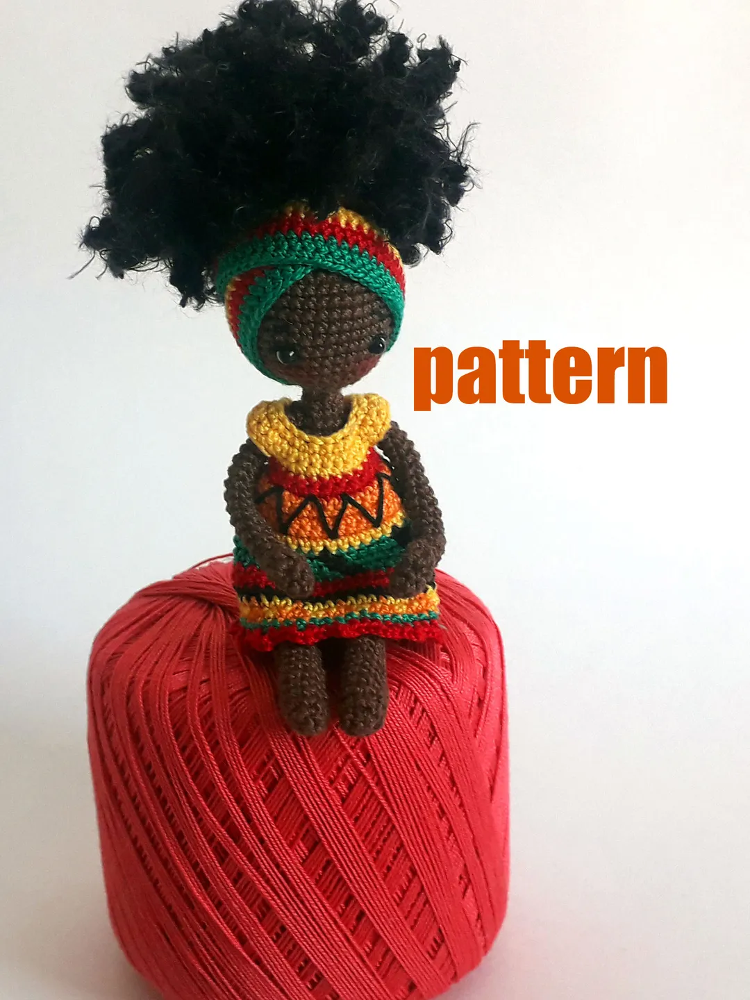 Pattern Baby African Doll, Crochet Little African Doll, Pattern Crochet Black Doll, crochet african girl