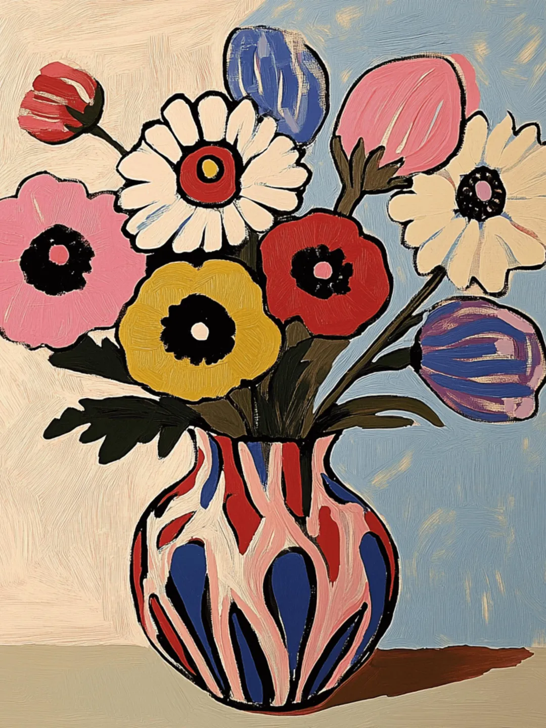 Modern Floral Still Life Printable Art 15 Bold Vase Flower Wall Decor ...