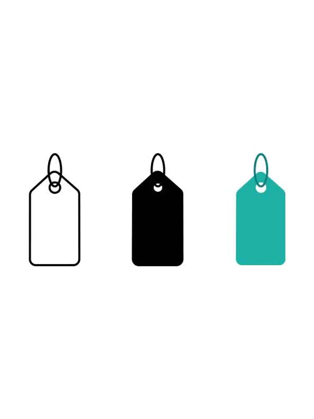 Tag Or Label Icon Price tag label icons set in outline, black solid and color isolated on ...