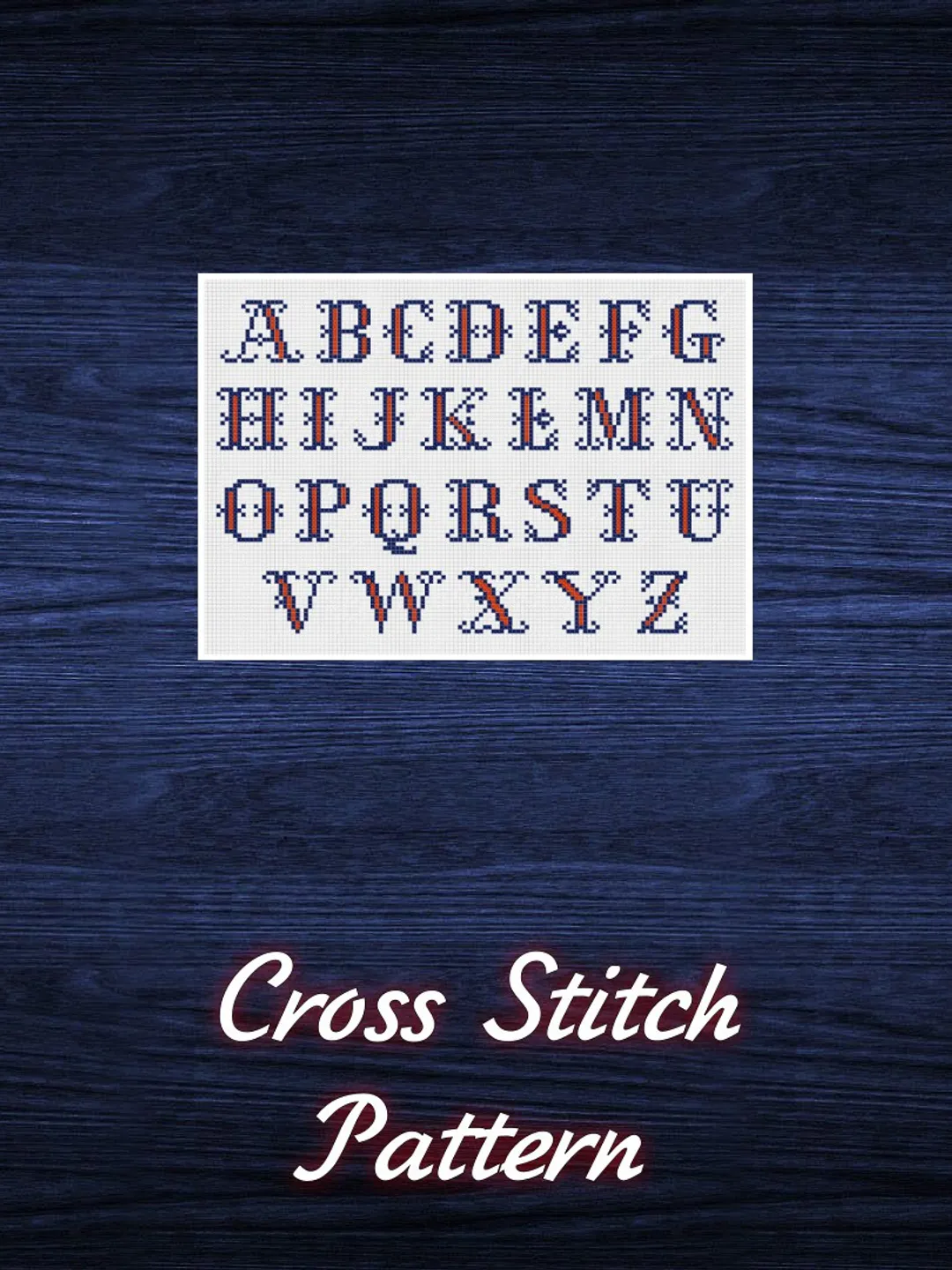 Vintage Cross Stitch Pattern Alphabet Counted Digital Download PDF