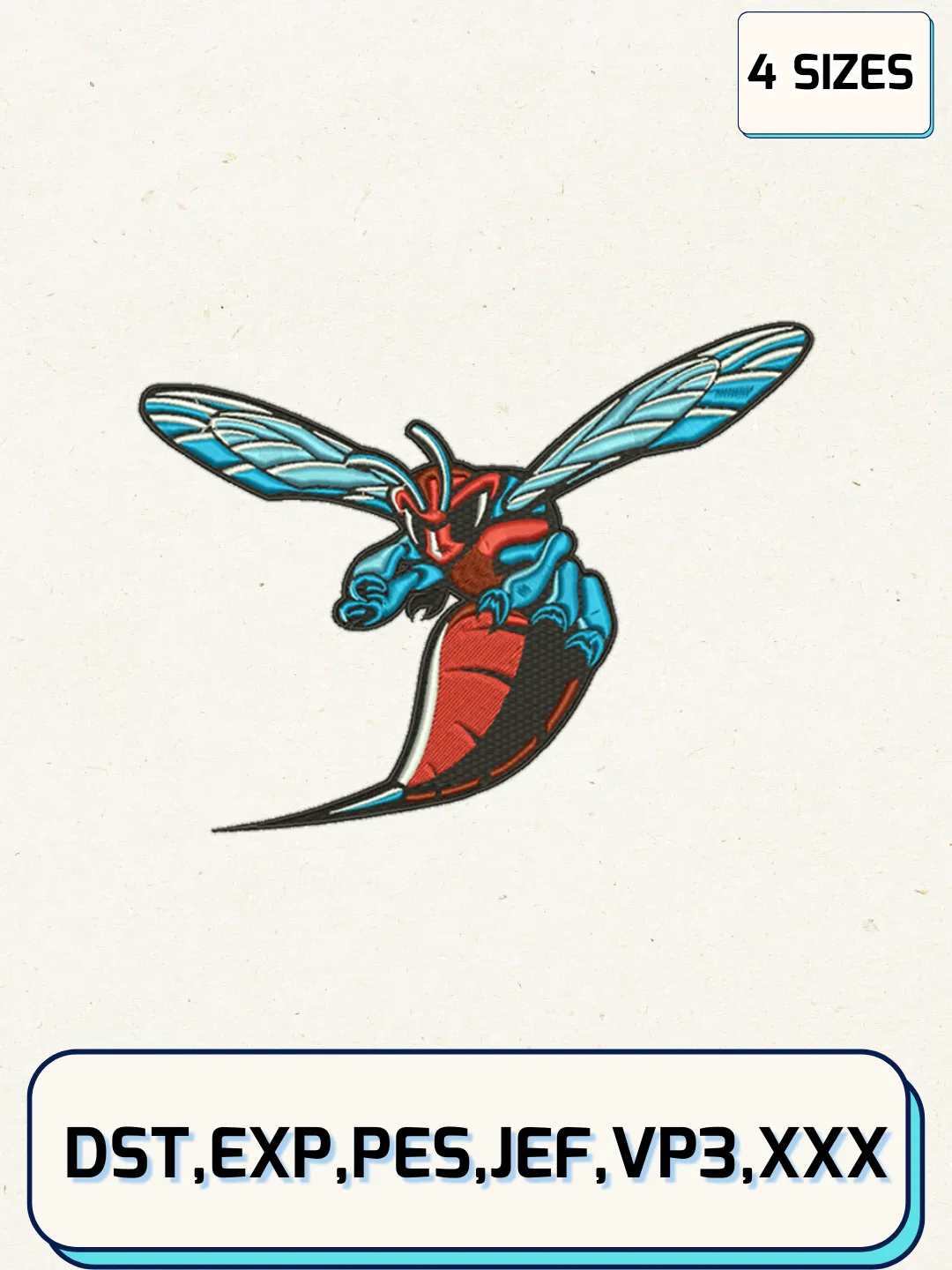 Delaware State Hornets Logos Embroidery Design Files, NCAA Logos Embroidery Designs, Machine Embroidery Files, 4 Sizes