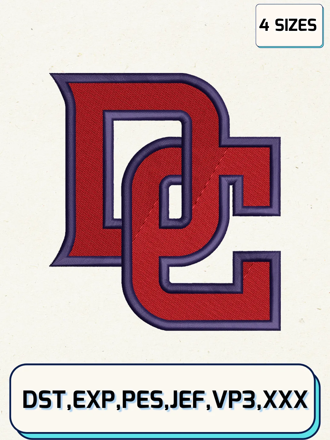 Washington Nationals Alternate Logos Embroidery Design Files, MLB Logos Embroidery Designs, Machine Embroidery Files, 4 Sizes