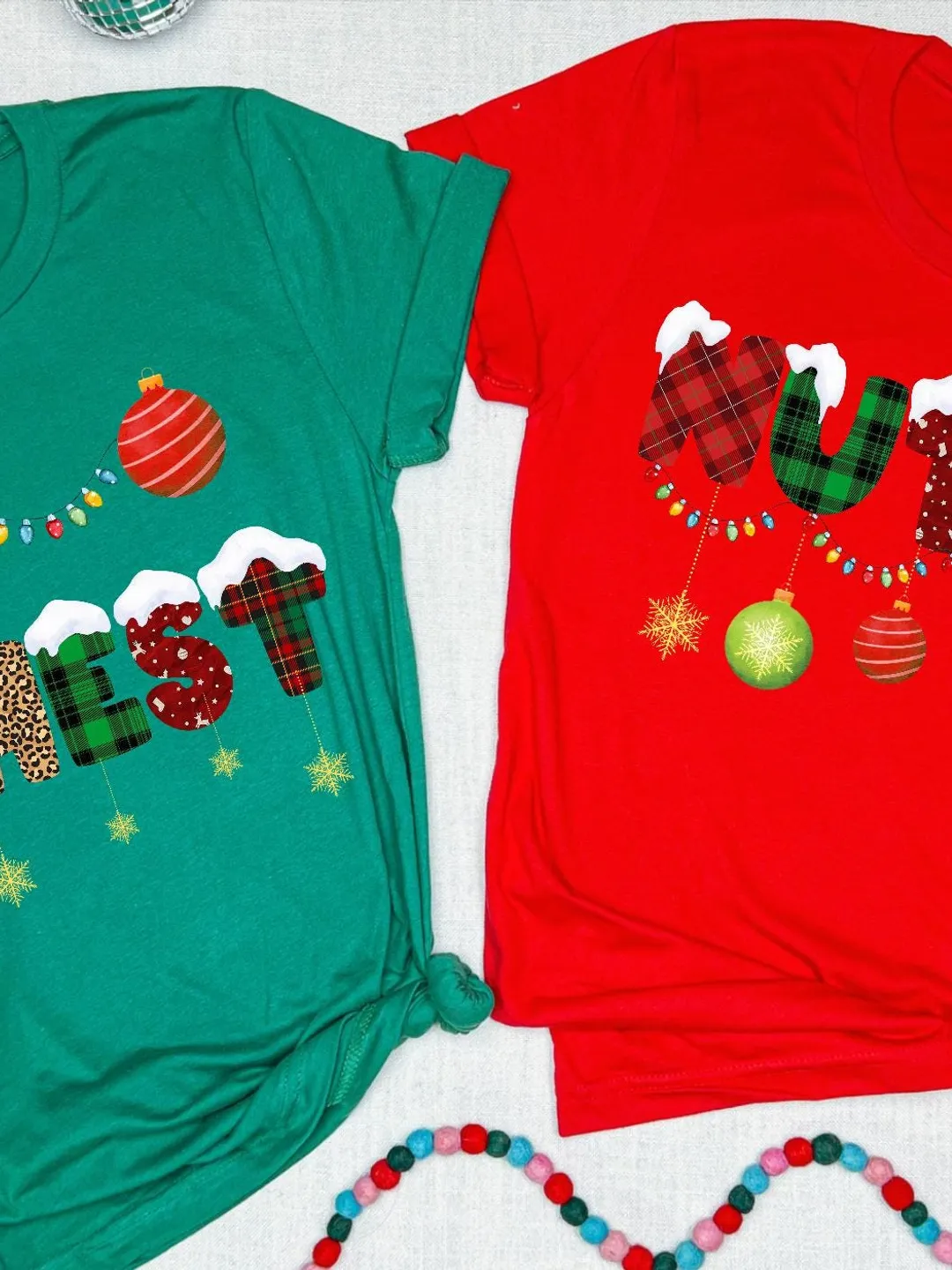 Funny Couples Christmas Shirts: Chest Nuts Matching Set