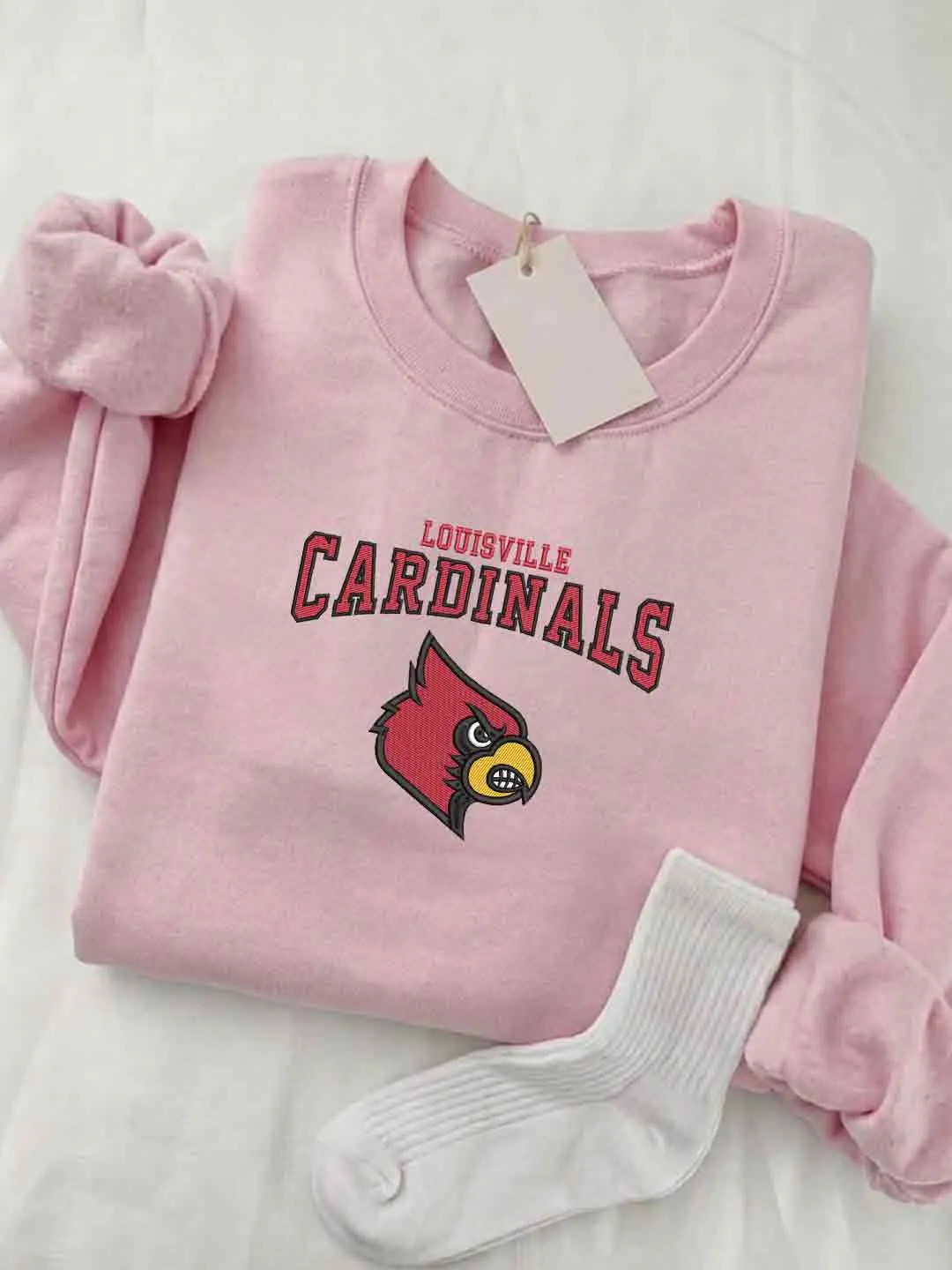 Louisville Cardinal Embroidered Sweatshirt, Sport Embroidered Crewneck, Louisville Football Embroidered Shirt, Sweatshirt, Crewneck Gift