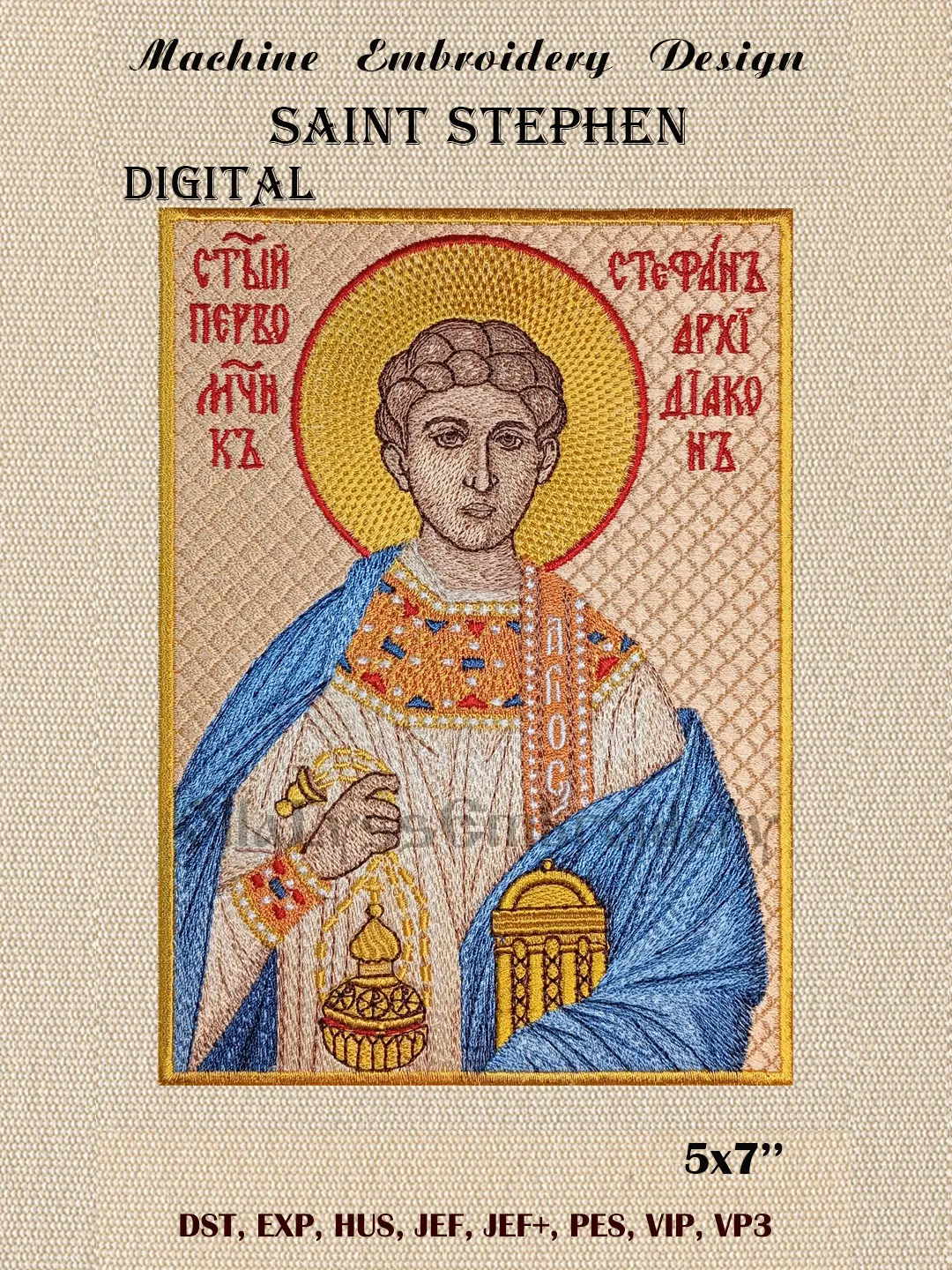 Saint Stephen embroidery design