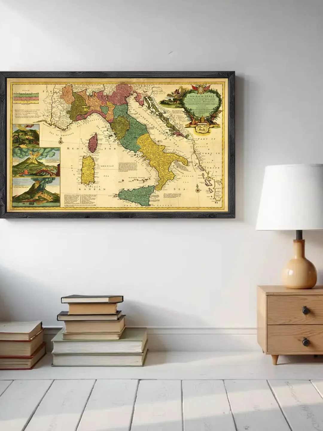 1730 Vintage Map of Italy | Wall Art Print