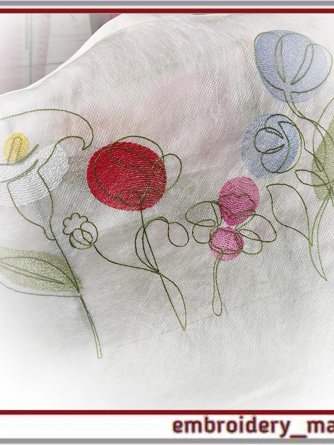 Set of 9 Machine Embroidery Floral Designs from Embroidery Manavi 05