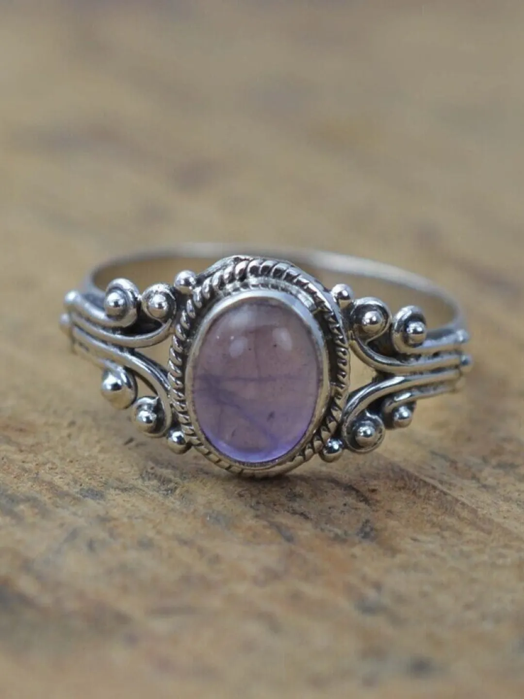 Handmade Amethyst Ring 925 Sterling Silver Gemstone Ring 
