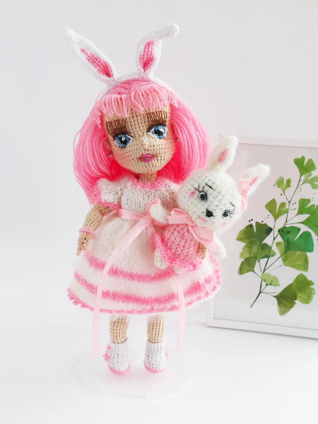 pretty bunny amigurumi in pink dress Baby Bunny Dress Pretty In Pink