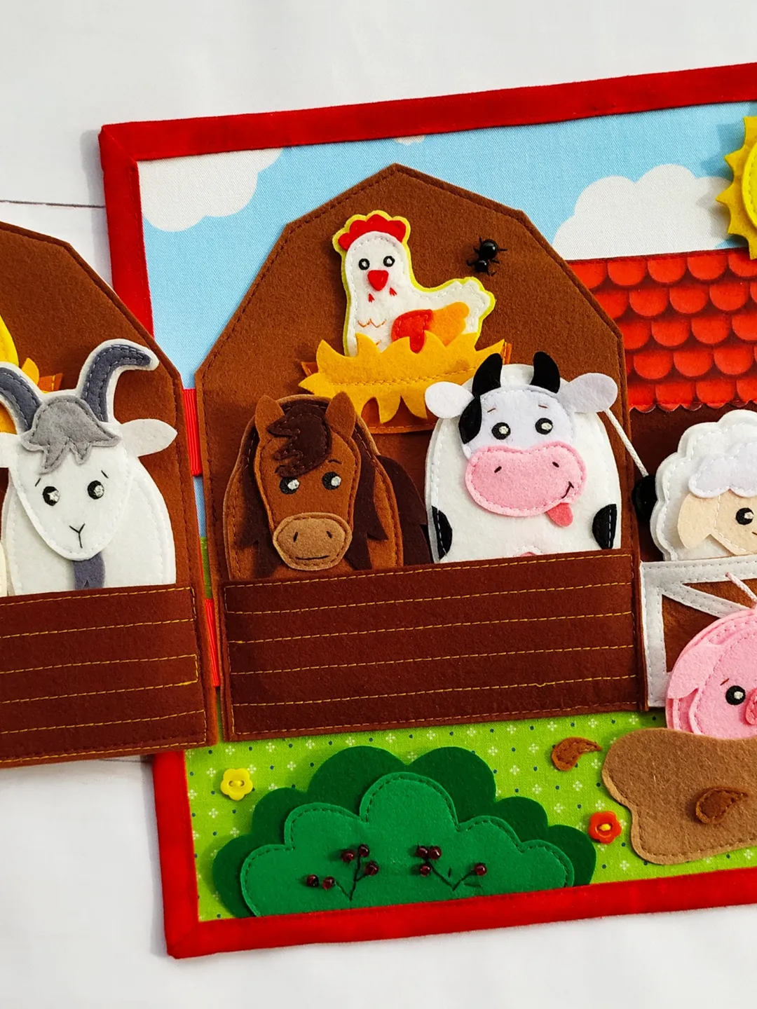 Farm Quiet Book Pattern, Felt book template, Felt farm animals pattern, Felt finger puppet pattern, Felt pattern PDF for toddler