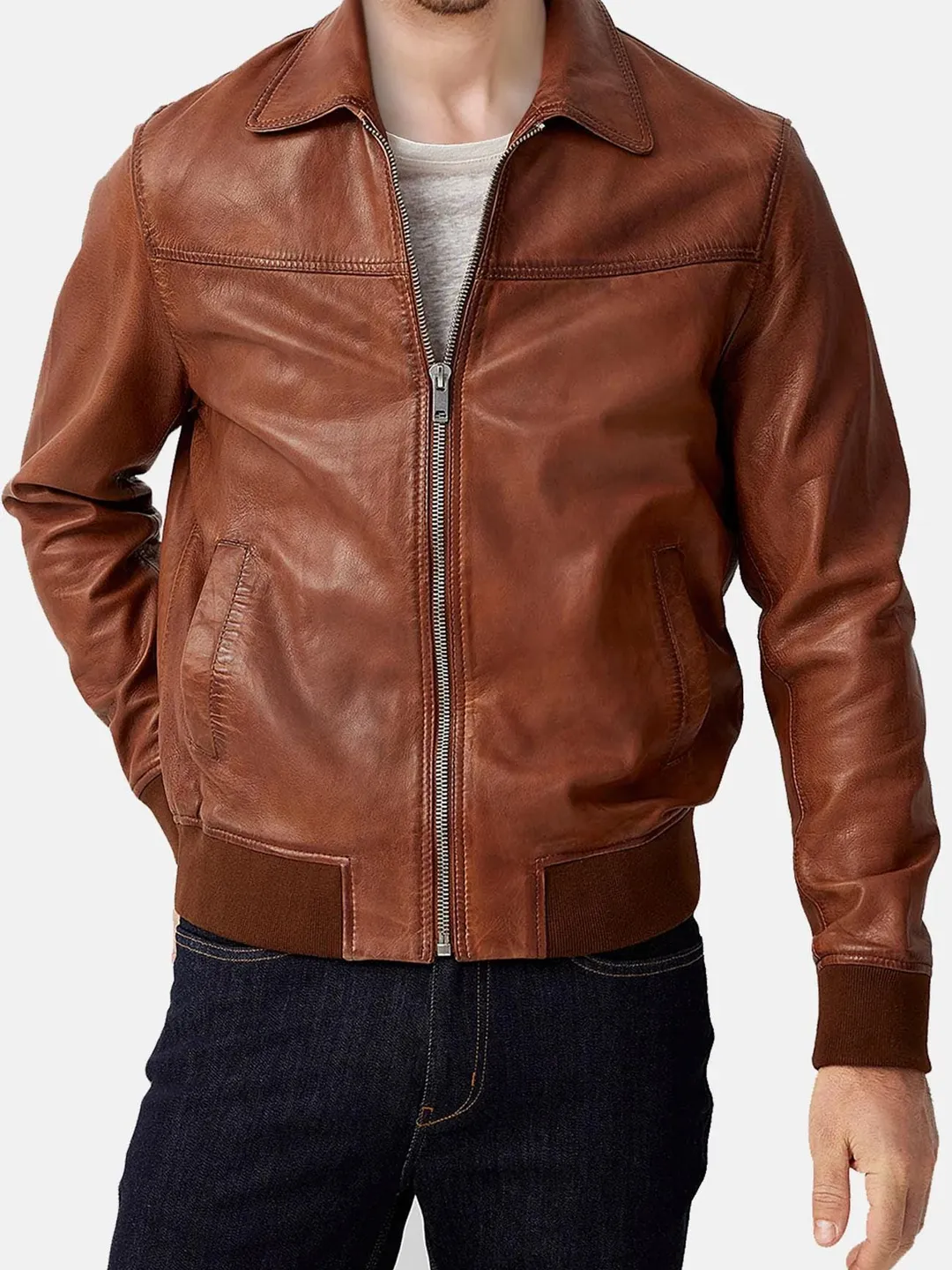 Vintage A2 Leather Flight Jacket: WWII Style Military Bomber