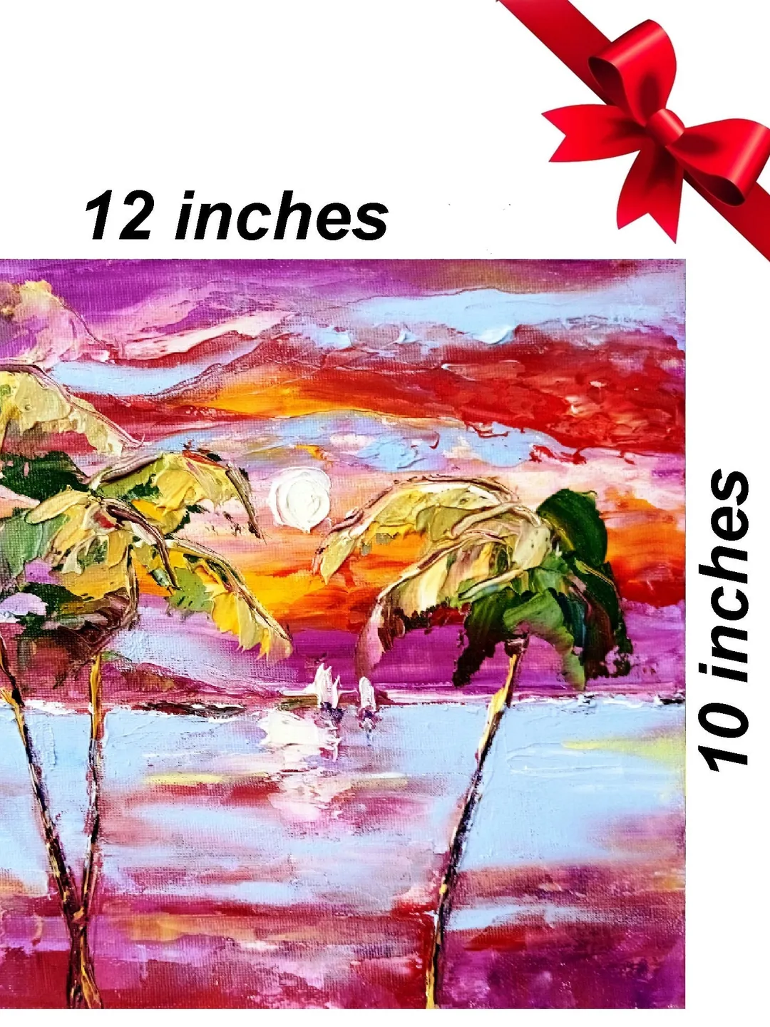 Hawaii Painting Palm Trees Original Art Seascape Impasto Oil Painting ...