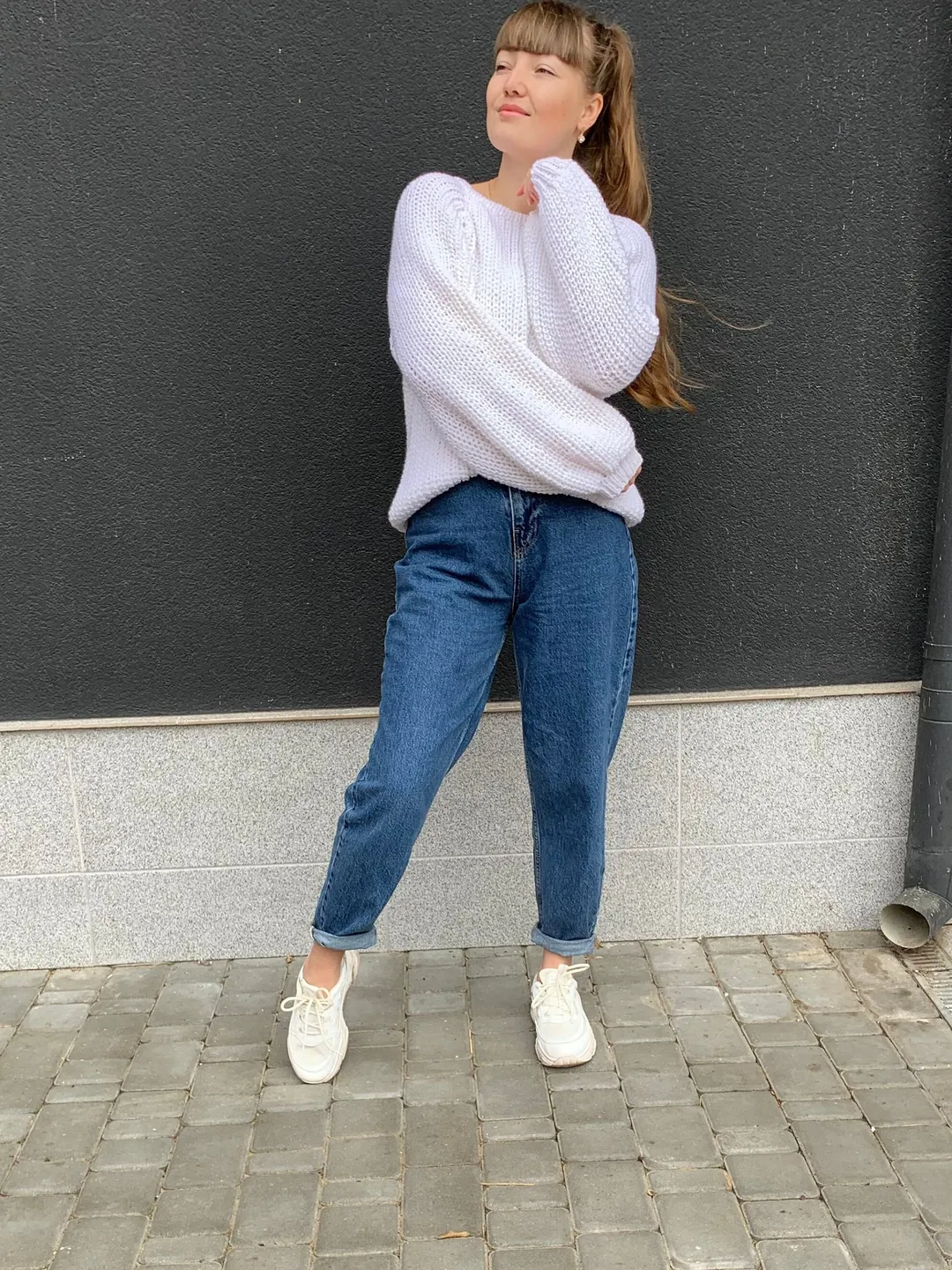 Chunky knit sweater, Cable knit sweater, Oversized sweater women, Hand knit sweater, Wool sweater women, White sweater vest