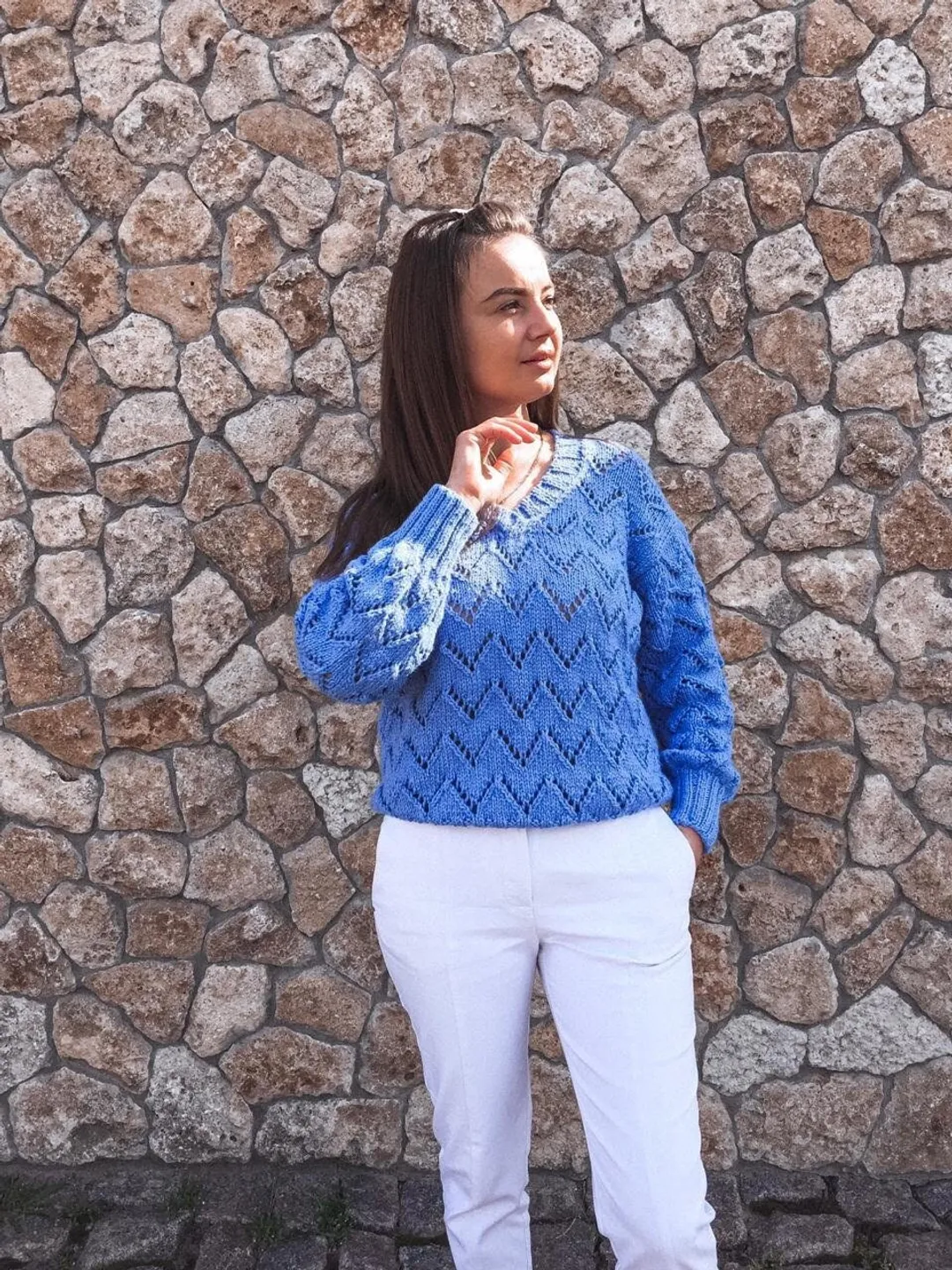 Sweater vest, Christmas sweater, Hand knit sweater, Crochet sweater, Oversized sweater, Chunky sweater, Alpaca sweater