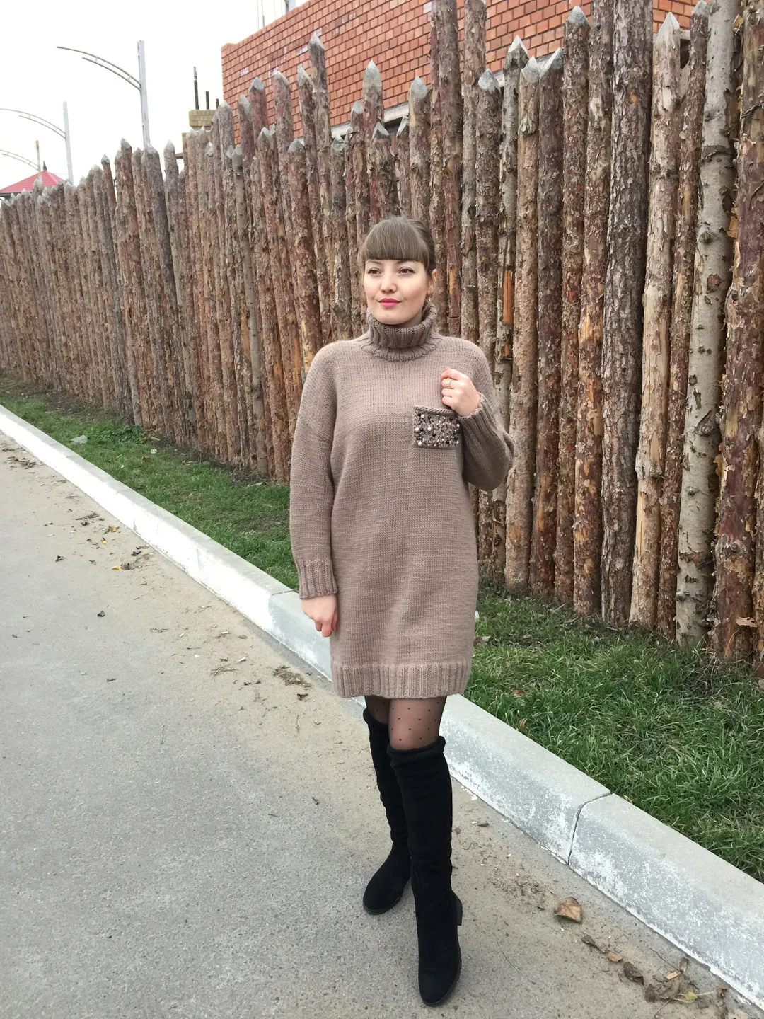 turtleneck sweater dress oversized Oversized Turtleneck Mini Sweater Dress