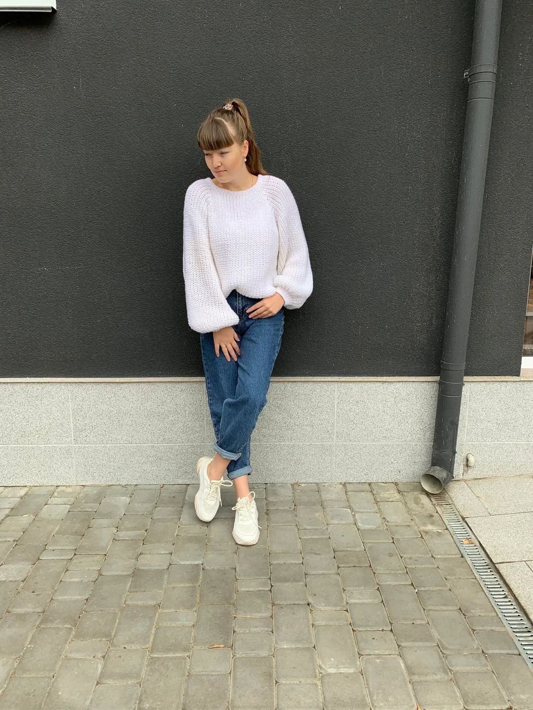 Hand knit sweater,Loose knit sweater,Boho pullover, Cable knit sweater for women, Oversized Knit wool sweater,