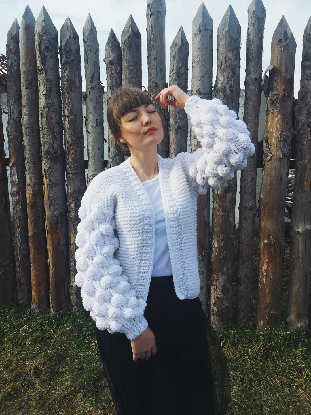 Bubble cardigan, Oversize Wool cardigan, Cable Knit jacket,Knitted knitwear, Boho warm cardigan