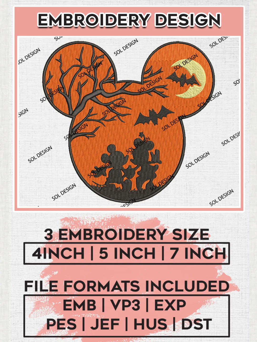 Mickey and Minnie Mouse Pumpkin Head Embroidery designs, Disney Movie ...
