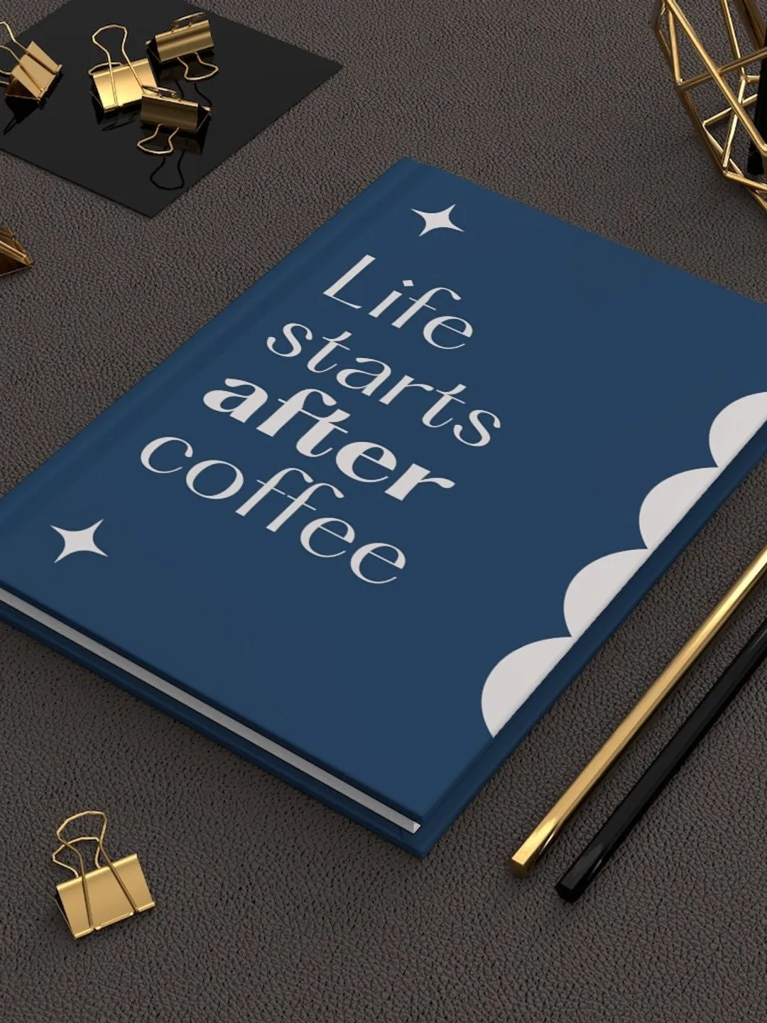 Life Starts After Coffee Hardcover Journal Matte