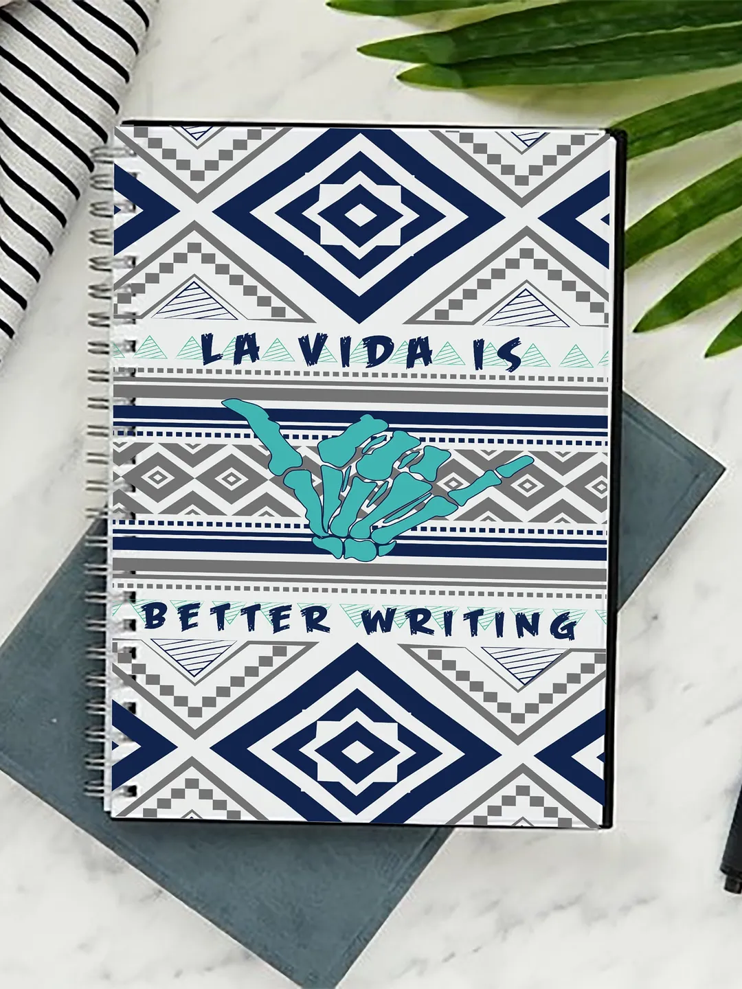 La Vida is Better Writing Geometric Spiral Notebook - Ruled Line