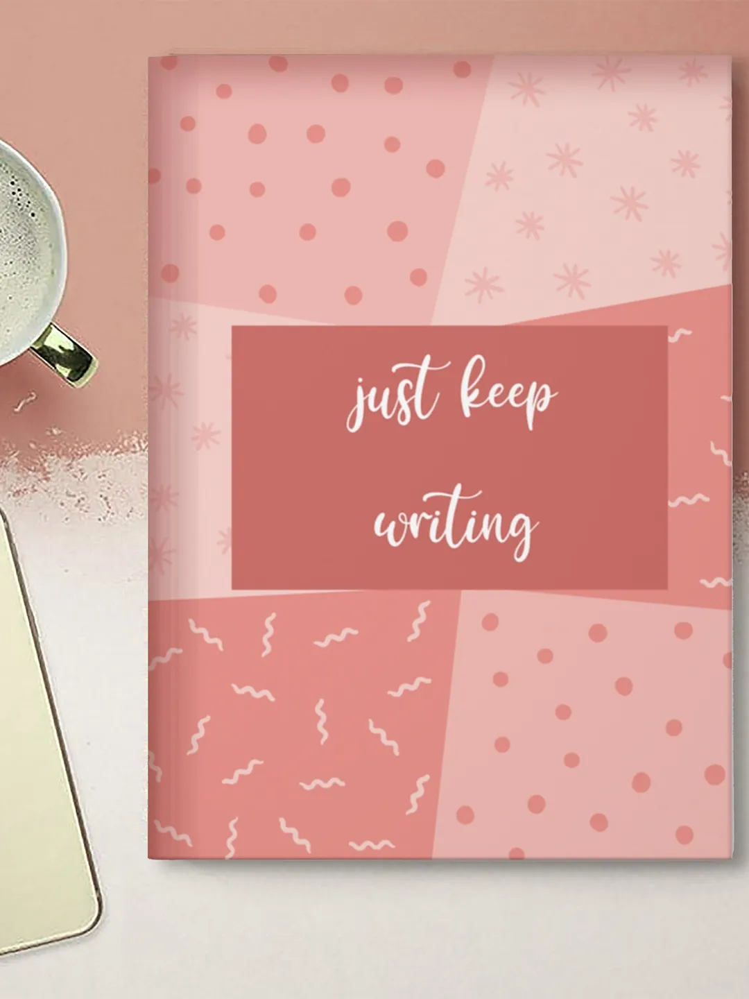 Just Keep Writing Notebook Peachy Color Hardcover Journal Matte