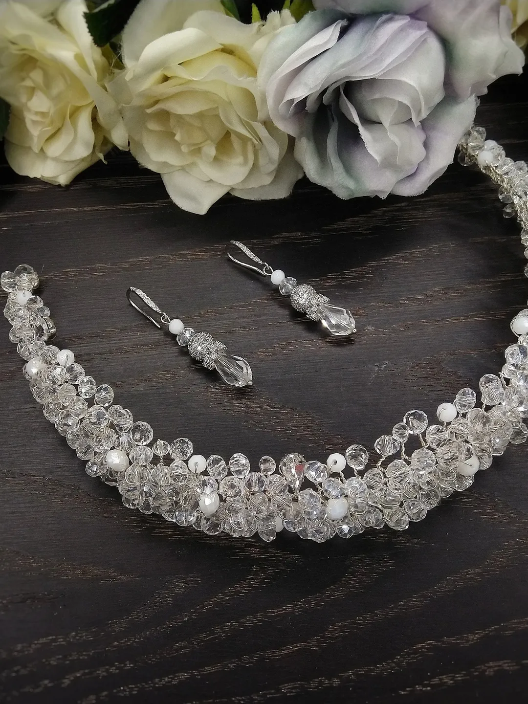 Wedding jewelry set for bride Wedding hair set Bridal earrings Bridal hair vine Bridal hair style Wedding tiara for bride Bridal crown