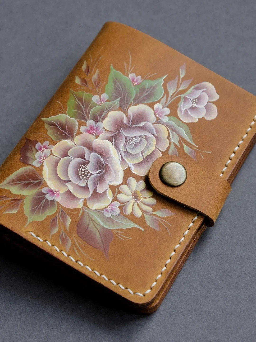 Small leather brown wallet for women Leather gift for mom Travel leather gift Custom leather gift Personalized gift granny Mother's day gft