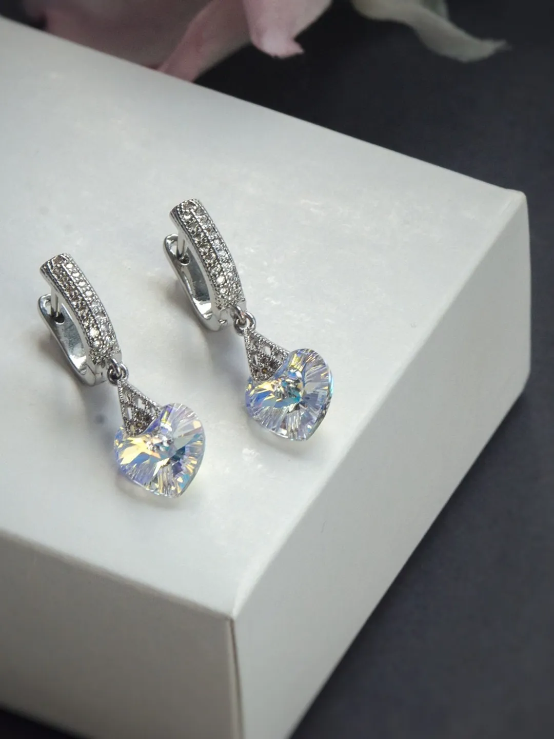 Bridal clear earrings for women, Bridal earrings unique, Cute earrings, Minimalist earrings, bridal jewellery, bridesmaid earrings, gift