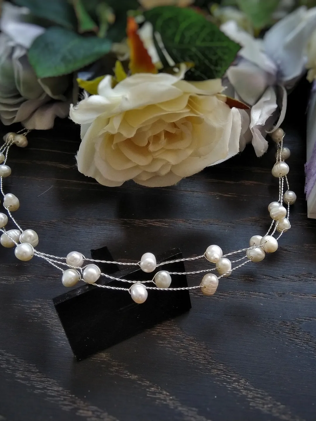 Bridal pearl hair vine for bride, Thin wedding hair vine, Head wreath for bride, Wedding tiara, Crown for bride, Pearl bridal tiara