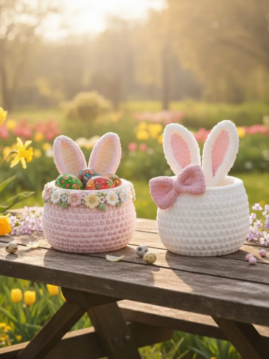 2 IN 1 Crochet Bunny Basket | Amigurumi Easter Pattern (PDF) Egg Holder ...