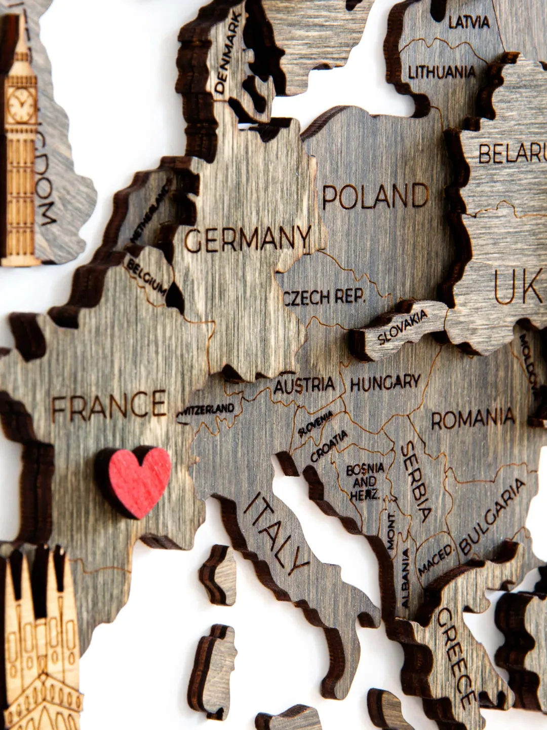 5th Anniversary Gift For Husband, 3D Wooden World Map Enjoy Wooden Art, Rustic Home Decor, Rustic Wall Art Decor, Wooden Large Wall Art