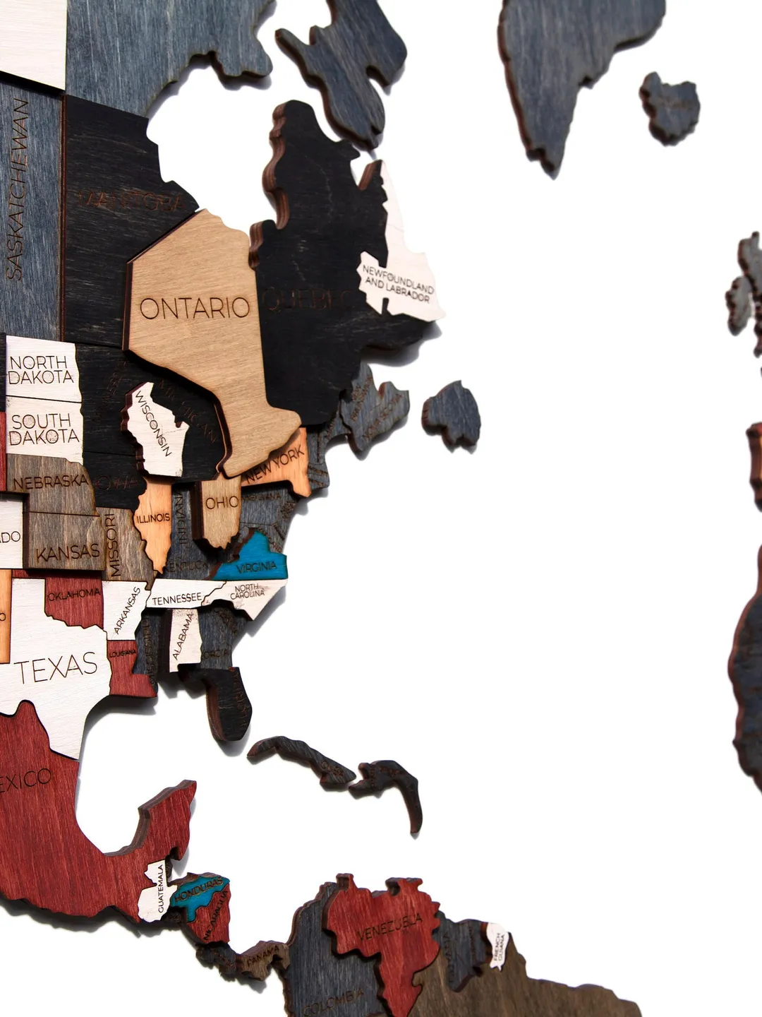 3D Wooden World Map Rustic Decor 5th Anniversary Gift For Husband Family Gift Weltkarte Holz Engagement Gift 3D Printed Wood World Map